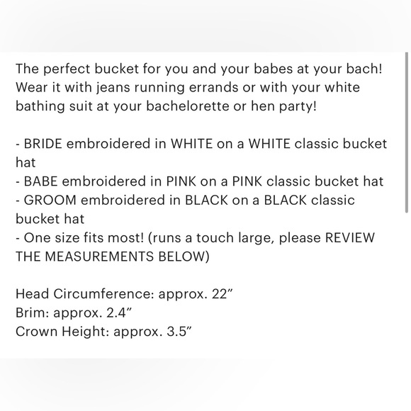 SOLD - Backup Bridesmaid Bride & Groom Bucket Hats - Picture 5 of 5